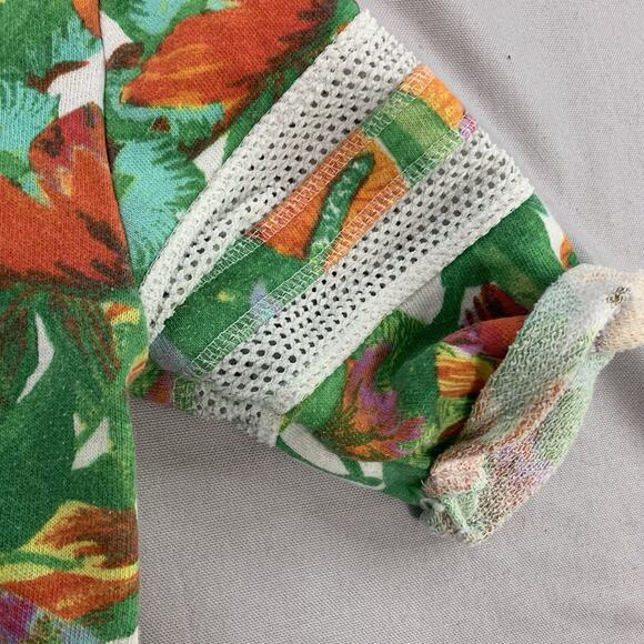 Juicy Couture Top Womens Small Metallic Spell Out Tropical Green Orange Vintage - Picture 4 of 7